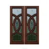 leaf design decorative French double entry interior glass doors