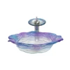 Purple flower shape bathroom glass vessel sink hand wash basin