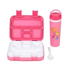 BPA Free Leakproof 5 Compartment Plastic Bento Lunch Box Set for kids