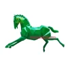 Modern Abstract Fiberglass Sculpture Geometric Green Horse Statue