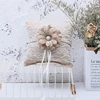 European and american wedding linen rosering pillow design bride lace pearl ring bearer pillow