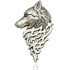 Art nouveau dire wolf head coyote antique aztec costume lapel pin brooch pin badges