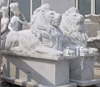 China OEM carved garden decoration stone animal statue marble lion sculpture
