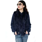 Casual style high quality standard ladies knit rabbit fur vest fur gilet