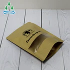 500g Window Paper Pouch bag 8 Oz Black Pouches Sgs Zip Lock Recycled For Foods Printing Kraft Stand Up Pouch