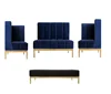 Hot sales Navy Blue High back Sofa sets sectional sofa Modular Sofa Stainless Steel Leg for living room Club