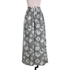 Wholesale high quality women green floral print maxi chiffon skirt