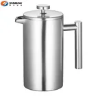 BSCI factory high quality double wall metal french press coffee maker