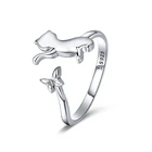 Qings Cat Ring 925 Sterling Silver Open Cute Animal Ring For Girls