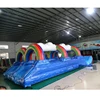 Double lane rainbow cloud inflatable water slip N slide for sale