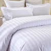 hotel linen bed flat sheet wholesale white 100% cotton 3 cm 1 cm stripes encryption thick five-star bedding