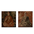 Classical artwork portrait canvas painting with buddha face acrylic photo