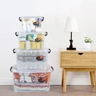 Multiple sized 5.5L/11L/17.5L/30L custom moving plastic container storage box with handle