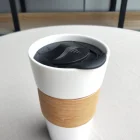 High Quality Porcelain Sublimation Tumbler Cup Ceramic Coffee Travel Mug With Lid