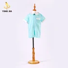 Light Blue Organic Cotton Knit Nightwear Summer Unisex Infant baby romper suit