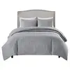 Solid grey king size lightweight washed quilt set comforter bed sets