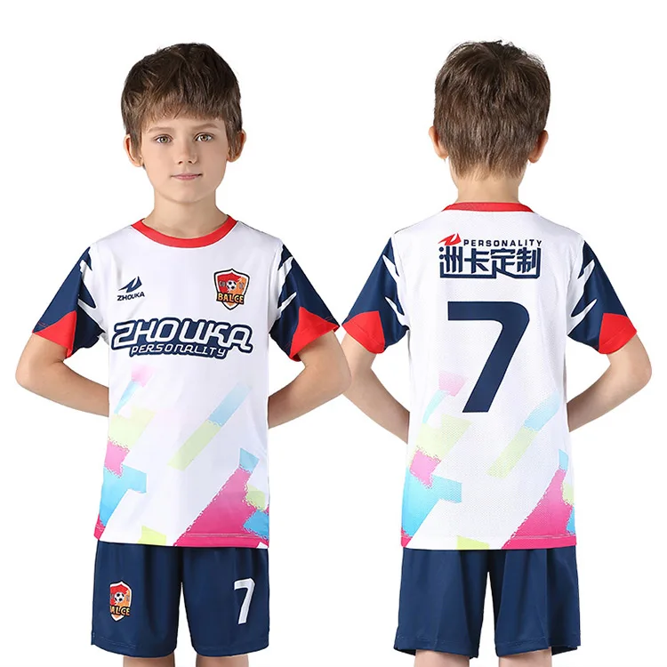 Personalizado su propio Jersey de fútbol equipo el logotipo o el nombre de Club de diseño sublimado niños Jersey de fútbol