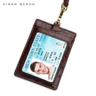 Hiram Beron Italian cow leather croco pattern name badge ID card holder with lanyard dropship