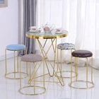 Hot sale high quality modern armrest gold metal dining table and chair