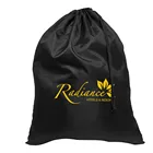 Custom black ripstop nylon polyester drawstring shoe bag
