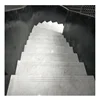 Carrara white marble stair with straight or curve shape