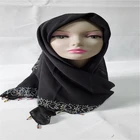 Shiny chiffon Islamic head package stitching hot diamond scarf rhinestones muslim hijab shawl