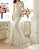 Vintage Fashion Appliques 3/4 Sleeve Bridal Mermaid Wedding Dress WF377
