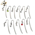 China cheap fancy custom made sliver bookmarks with small pendant