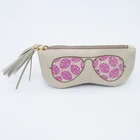 Eco-friendly colourful soft leather eyeglass case sunglass packaging bag
