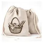 Natural Eco Cotton Bread Bags Gift Sandwich Bag Reusable Grocery Food Coffee Storage Bags With Drawstring