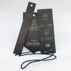 Thick Matte Paper Hangtag Custom Designs Private Brand Name Logo Printed Hang Tags For Denim Jeans Clothing