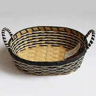 Chinese suppliers cheap simple bamboo shallow storage basket