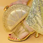 Water green wholesale italian shoes and bag set African PU shoes matching handbag for wedding
