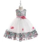 Popular kids birthday party costumes children clothing baby girl flower evening princess party wedding dress