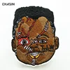 Best selling embroidery punk rock boy patch with iron on backing