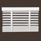 50mm 63mm Fauxwood PVC Foam Wood Cordless Spring Venetian Blinds with Wand Tilter