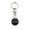 High quality metal 2D logo supermarket trolley coin keychain