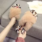 New Style Solid Rabbit fur slides furry fluffy fur slippers women