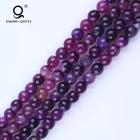 Purple color 55g weight faceted round shape agate stone beads
