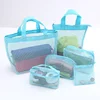 china supplier fashion Easy dry 6 set light weight portable beach mesh tote bag for taavel