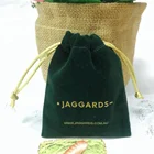 Custom color Personalized Wholesale velvet Fabric Pouch Small Jewelry Bags with Ribbon