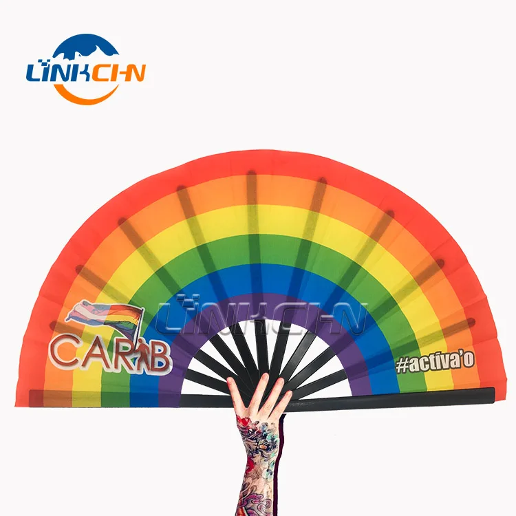 rainbow hand fan