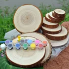 custom natural birch wood eco-friendly unfinished decorative rustic wood round card slices for DIY crafts