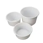 Custom Disposable Plastic White PP Microwave Soup/Food/Noodles/Salad Bowl With Lid Packaging