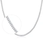 L08 Pure silver 925 plata hot sale fashionable white gold large curb cuban link chain necklace for women miss jewelry