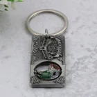 Zinc Alloy Sticker Key Ring Gold Square Souvenir Metal KeyChain For Venice
