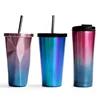 New Products Stainless Steel Vacuum Insulated Flask Travel Mug With Straw, Hot Or Cold Drinks Travel Tumbler With Straw