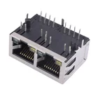 Ethernet RJ45 Female Connector 1*2 with Transformer 10/100Base Tab UP