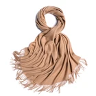 Bright Solid Fashion Winter Warm Scarf Women Lady Cashmere Shawl