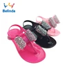 Wholesale Cute Kids Jelly Shoes Children Bling PVC Flat Girls Sandals